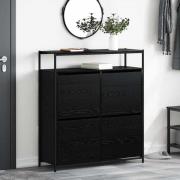 vidaXL Skoförvaringsskåp Svart ek 100 x 34 x 112 cm Konstruerat trä