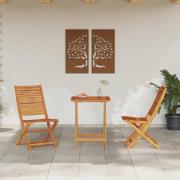 vidaXL Fällbart bistroset 3 pcs Brun massivt akacia