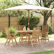vidaXL Trädgård Stol 4 pcs Brun 52 x 64,5 x 108 cm Massivt teakträ