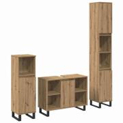 vidaXL Badrumsmöbelset 3 pcs Brun 30 x 30 x 180 cm Konstruerat trä