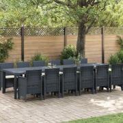 vidaXL Trädgårdsmöbelset 13 pcs Antracit Polt rotting