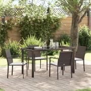 vidaXL Trädgårdsmöbelset 5 pcs Brun Poly rattan