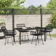 vidaXL Trädgårdsmöbelset 5 pcs Svart Poly rattan