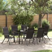 vidaXL Trädgårdsmöbelset Höjdjusterbar 7 pcs Svart kaffe Poly rattan