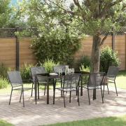 vidaXL Trädgårdsmöbelset 7 pcs Antracit Stål