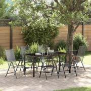 vidaXL Trädgårdsmöbelset Hopfällbar 7 pcs Antracit Stål