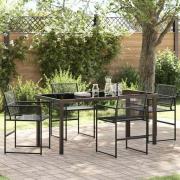 vidaXL Trädgårdsmöbelset 5 pcs Svart Poly rattan