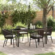vidaXL Trädgårdsmöbelset 5 pcs Brun Poly rattan