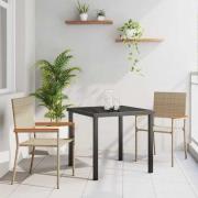 vidaXL Trädgårdsmöbelset med kudde 3 pcs Beige konstrotting