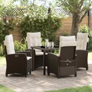 vidaXL Trädgårdsmöbelset 5 pcs Brun konstrotting