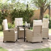 vidaXL Trädgårdsmöbelset 5 pcs Beige konstrotting