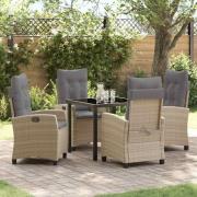 vidaXL Trädgårdsmöbelset 5 pcs Beige konstrotting