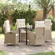 vidaXL Trädgårdsmöbelset 5 pcs Beige konstrotting