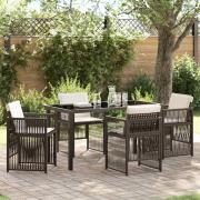 vidaXL Trädgårdsmöbelset 5 pcs Brun Poly rattan