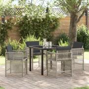vidaXL Trädgårdsmöbelset 5 pcs Ljusgrå Poly rattan