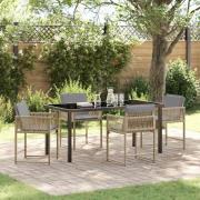 vidaXL Trädgårdsmöbelset 5 pcs Beige konstrotting