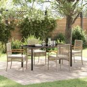 vidaXL Trädgårdsmöbelset 5 pcs Beige konstrotting