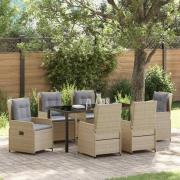 vidaXL Trädgårdsmöbelset 7 pcs Beige konstrotting