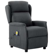 vidaXL Massagefåtölj med kudde Mörkgrå 67.5 x 93.5 x 101.5 cm tyg