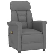 vidaXL Massagefåtölj med kudde Mörkgrå 70.5 x 96.5 x 95 cm Polyester
