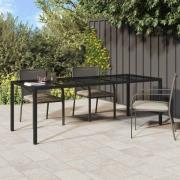 vidaXL Trädgårdsmiddag Bord Ren svart 250 x 100 x 75 cm Poly rattan