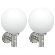 vidaXL Utomhus vägglampor 2 pcs Silver 28 x 25 x 38 cm Rostfritt stål