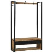 vidaXL Klädhängare med låda Brun 110 x 40 x 179 cm Massivt Mangoträ