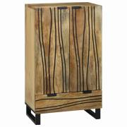 vidaXL Highboard med låda Brun 60 x 33 x 100 cm massivt mangoträ