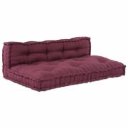 vidaXL Pallettsoffa Kudde Bordeaux tyg
