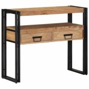 vidaXL Konsolbord med låda Brun 90 x 33 x 75 cm massivt akacia