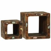 vidaXL TV Enheter med hylla 2 pcs Flerfärgsdesign Solid återvunnen trä