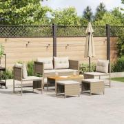 vidaXL Trädgårdsoffset 6 pcs Beige, grädde konstrotting
