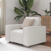 vidaXL Soffa Stolen 59 cm med kudde Vit Konstläder