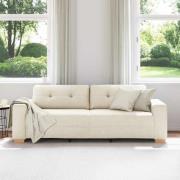 vidaXL Soffa med kudde med kudde Beige 220 x 78 x 84 cm Linne