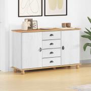 vidaXL Sideboard med låda ASKIM 133,5 x 40 x 79 cm Massiv furu