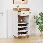 vidaXL Vinskåp Vit 57 x 37 x 114 cm Massiv furu