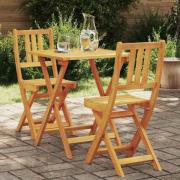 vidaXL Bistroset 3 pcs Brun massivt akacia