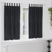 vidaXL Mörkläggningsgardiner 2 pcs Svart 140 x 175 cm Sammet