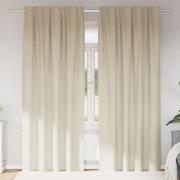 vidaXL Gardiner med gardiner 2 pcs Kräm 140 x 260 cm Sammet