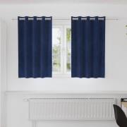 vidaXL Gardiner med gardiner 2 pcs Mörkblå 140 x 140 cm Sammet