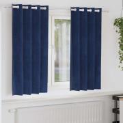 vidaXL Mörkläggningsgardiner 2 pcs Mörkblå 140 x 175 cm Sammet
