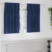 vidaXL Gardiner med gardiner 2 pcs Mörkblå 140 x 140 cm Sammet