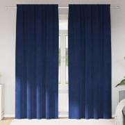 vidaXL Mörkläggningsgardiner 2 pcs Mörkblå 140 x 245 cm Sammet