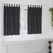 vidaXL Gardiner med gardiner 2 pcs Mörkgrå 140 x 140 cm Sammet