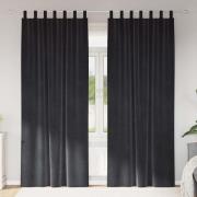 vidaXL Mörkläggningsgardiner 2 pcs Mörkgrå 140 x 245 cm Sammet
