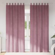 vidaXL Gardiner med gardiner 2 pcs Mörkrosa 140 x 245 cm Sammet
