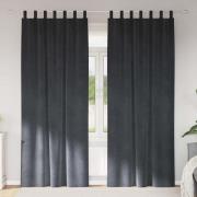 vidaXL Gardiner med gardiner 2 pcs Ljusgrå 140 x 245 cm Sammet