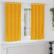 vidaXL Gardiner med gardiner 2 pcs Senapsgul 140 x 175 cm Sammet