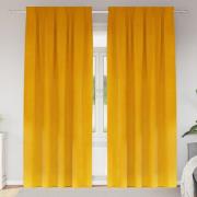 vidaXL Gardiner med gardiner 2 pcs senapsgul 140 x 245 cm Sammet