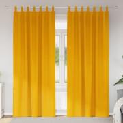vidaXL Gardiner med gardiner 2 pcs senapsgul 140 x 245 cm Sammet